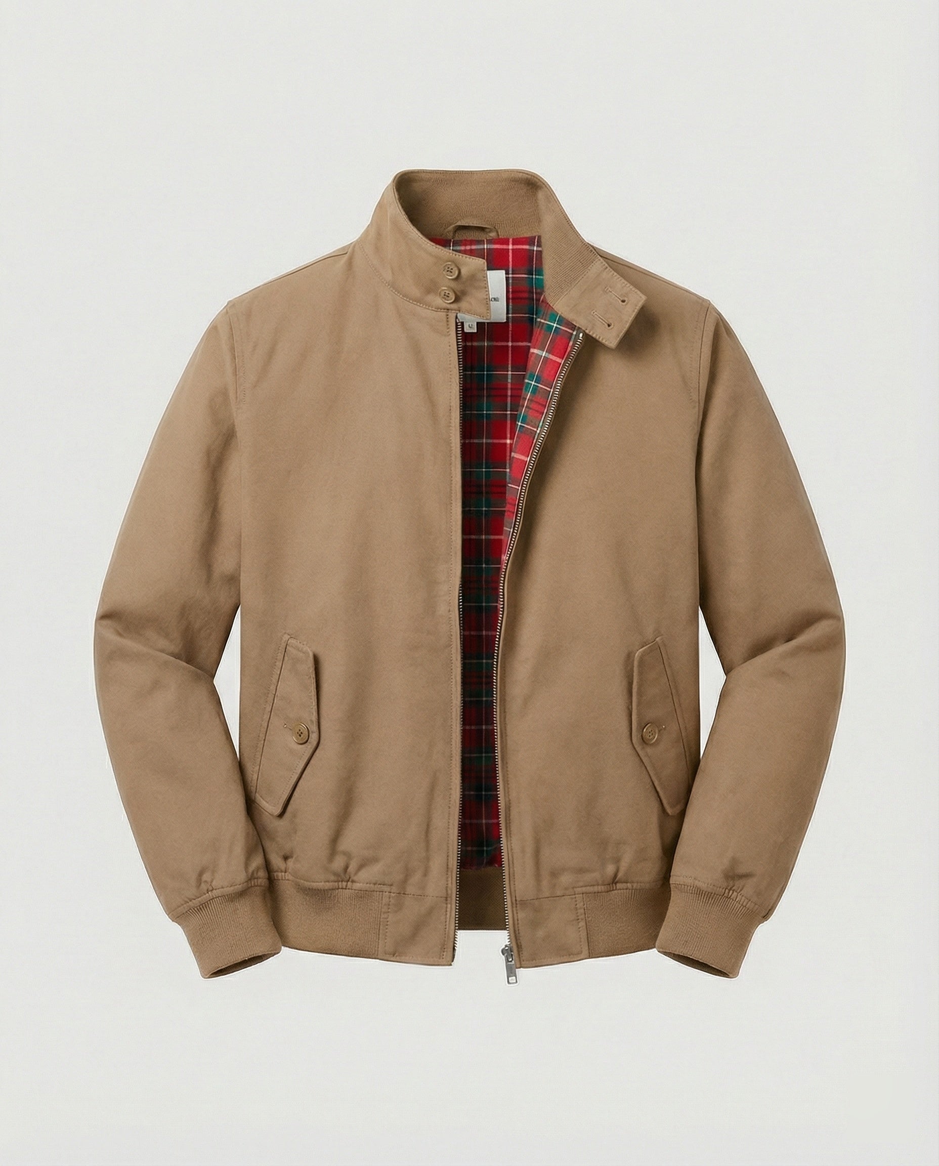 Stylish Harrington Jacket for Men with Tartan Lining | Relaxed Fit and Multiple Pockets for Versatile Layering 6