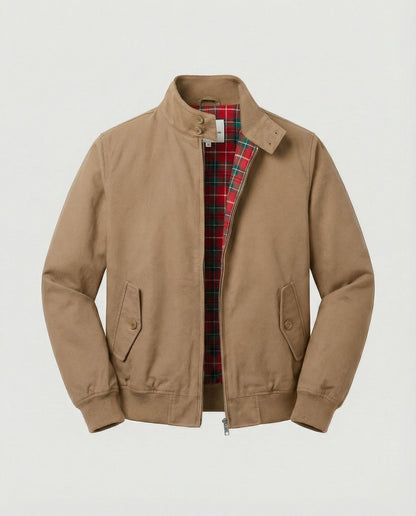 Stylish Harrington Jacket for Men with Tartan Lining | Relaxed Fit and Multiple Pockets for Versatile Layering 6
