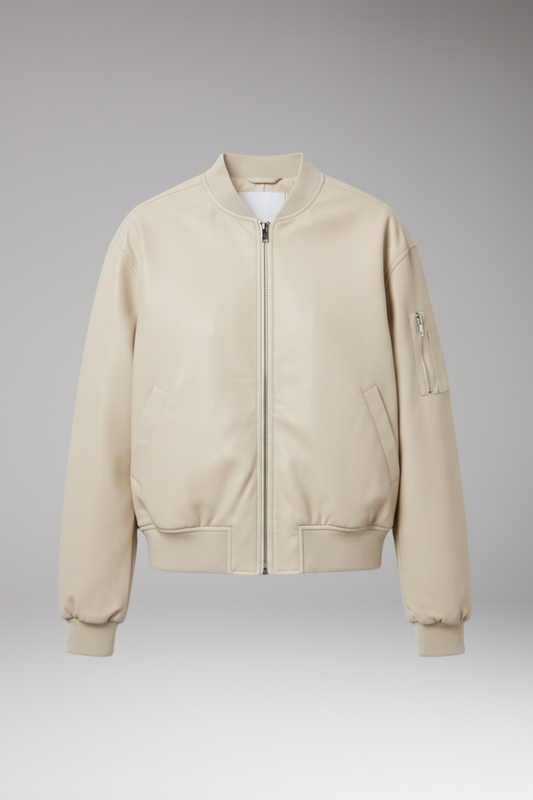 Stylish Women's Bomber Jacket with Zipper & Ribbed Edges | Comfortable Casual Outerwear for Everyday Wear 1