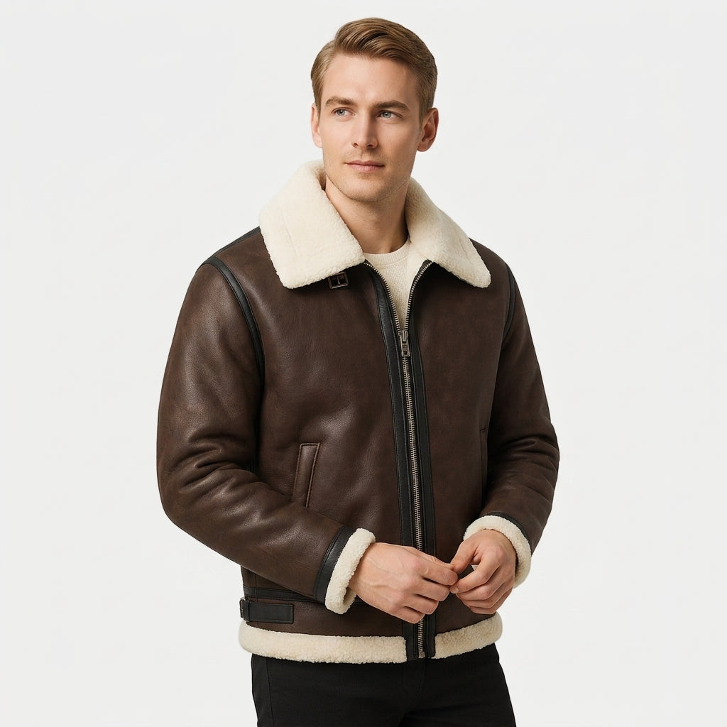 Timeless Collection | Leather Aviator Jacket with Classic Design | Versatile Outerwear for Sophisticated Style 1
