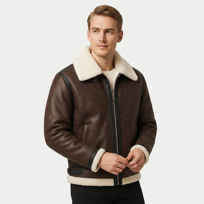 Timeless Collection | Leather Aviator Jacket with Classic Design | Versatile Outerwear for Sophisticated Style 1