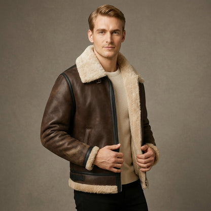 Timeless Collection | Leather Aviator Jacket with Classic Design | Versatile Outerwear for Sophisticated Style 5