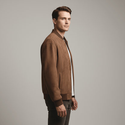 Urban Suede | Men's Bomber Jacket with Luxe Vegan Fabric | Stylish Outerwear for Effortless Elegance 2