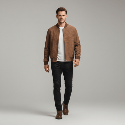Urban Suede | Men's Bomber Jacket with Luxe Vegan Fabric | Stylish Outerwear for Effortless Elegance 3