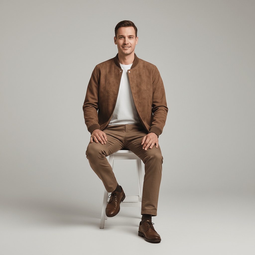 Urban Suede | Men's Bomber Jacket with Luxe Vegan Fabric | Stylish Outerwear for Effortless Elegance 4