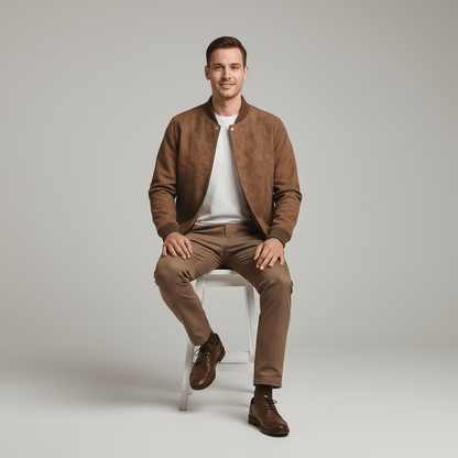 Urban Suede | Men's Bomber Jacket with Luxe Vegan Fabric | Stylish Outerwear for Effortless Elegance 4
