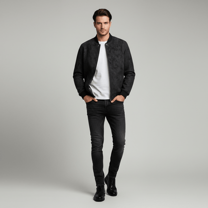 Urban Suede | Men's Bomber Jacket with Luxe Vegan Fabric | Stylish Outerwear for Effortless Elegance 5