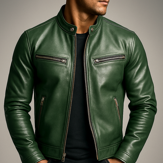 Vintage Vegan Leather Jacket for Men with Four Pockets | Durable Style for Everyday Wear 0