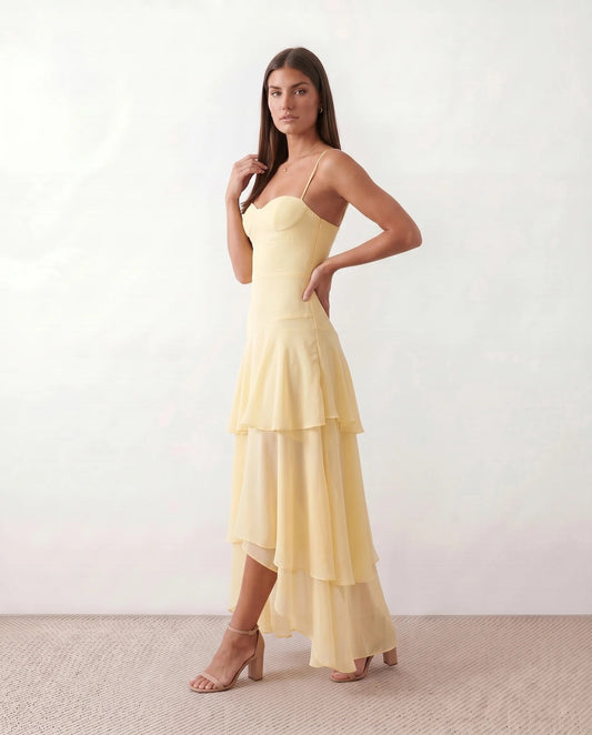 Women's Chiffon Maxi Dress | Elegant Sweetheart Formal Attire for Wedding Guests 1