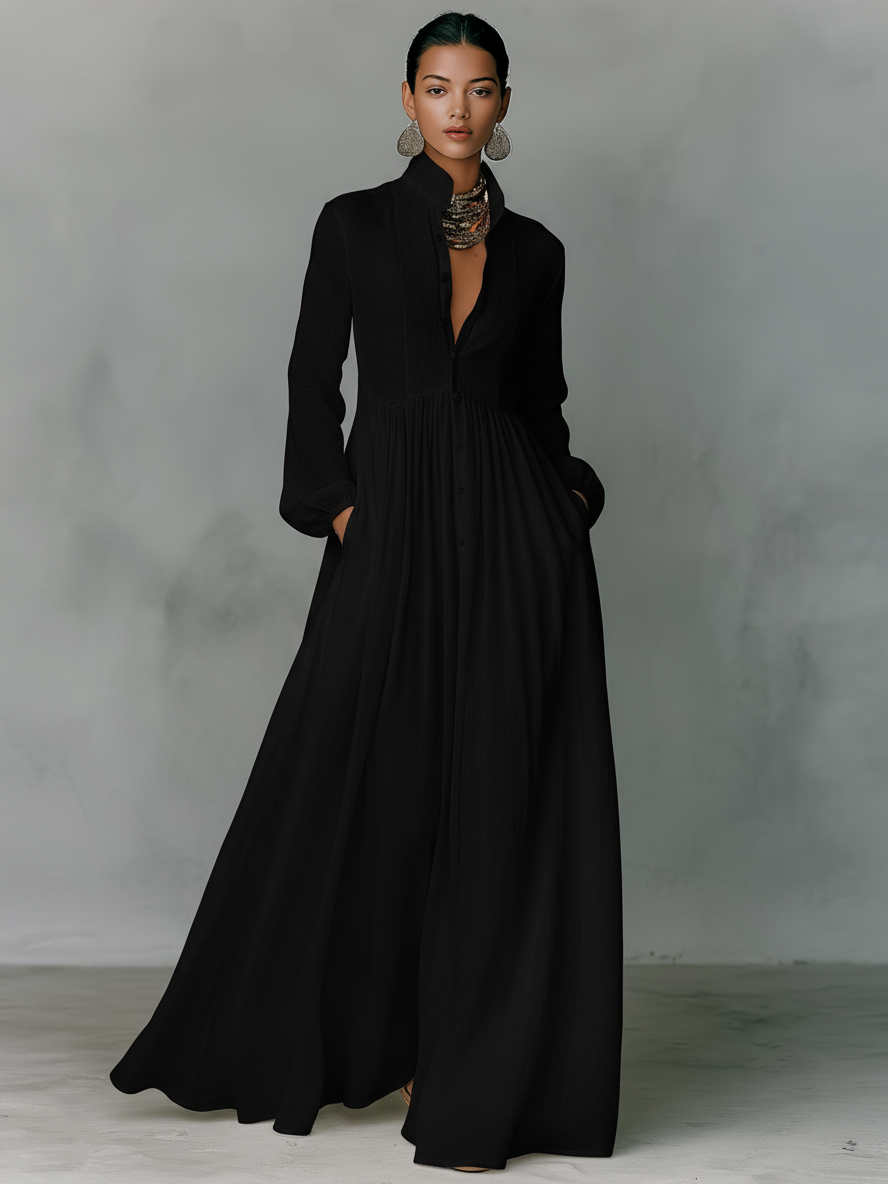 Women's Cotton Linen Maxi Dress | Elegant Patchwork Summer Attire 6