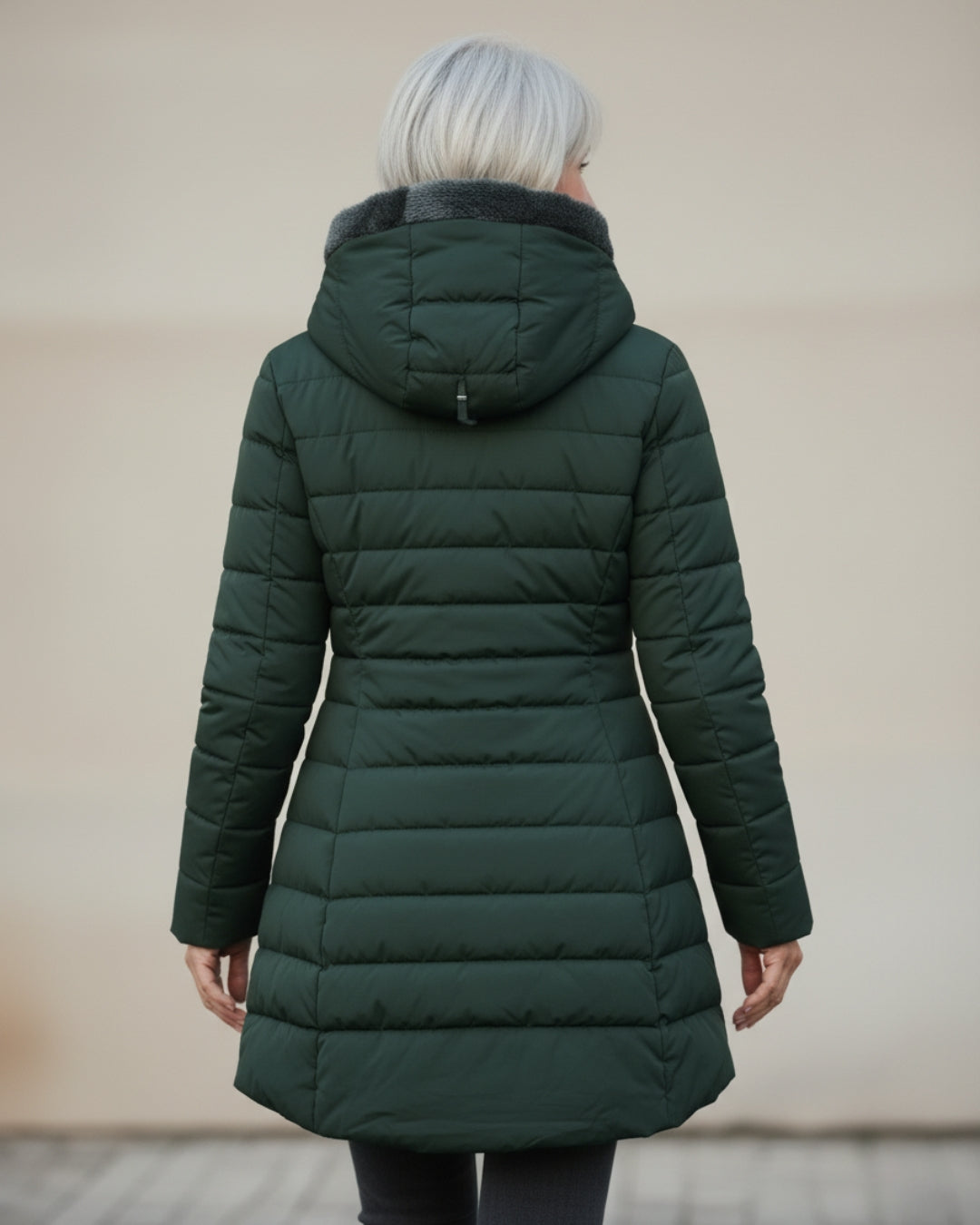 Women's Fleece Lined Long Puffer Coat | Cozy Black Winter Jacket 3