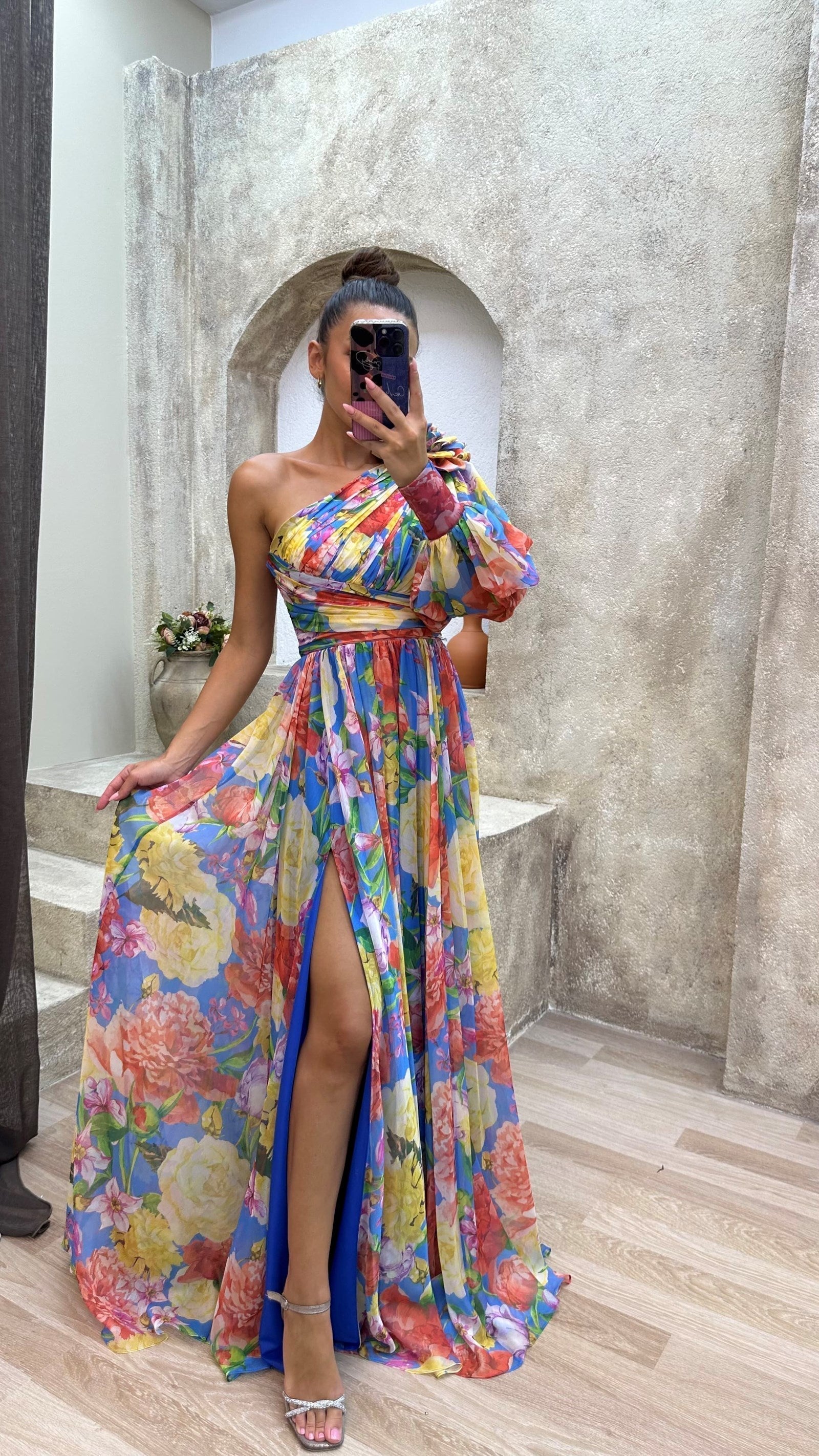 Women's Flowing Fabric Maxi Dress | Elegant Long Sleeve Summer Gown 2