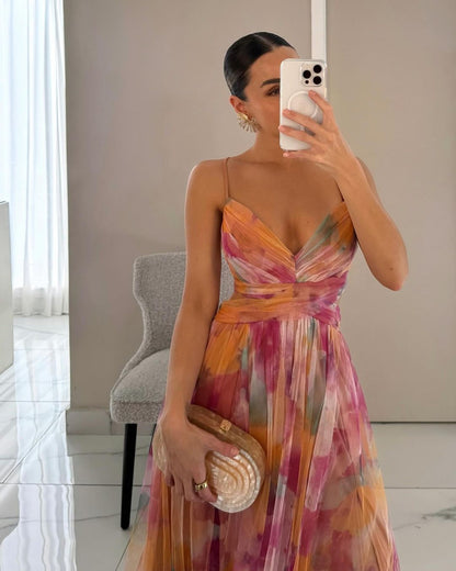 Women's Lightweight Floral Maxi Dress | Elegant Sleeveless Summer Gown 2