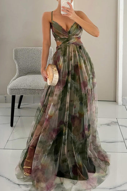 Women's Lightweight Floral Maxi Dress | Elegant Sleeveless Summer Gown 7