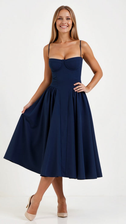 Women's Lightweight Floral Midi Dress | Elegant Sweetheart Neckline Summer Dress 10