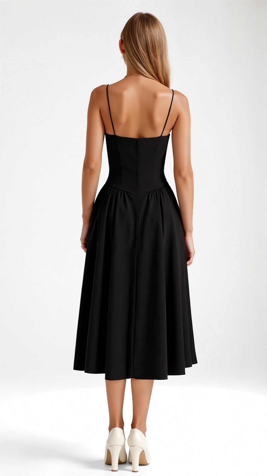 Women's Lightweight Floral Midi Dress | Elegant Sweetheart Neckline Summer Dress 4