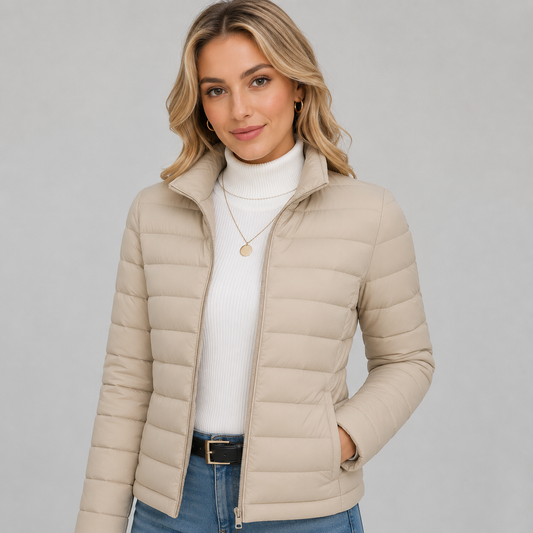 Women's Lightweight Polyester Puffer Jacket | Slim-Fit Channel-Quilted Winter Coat 2