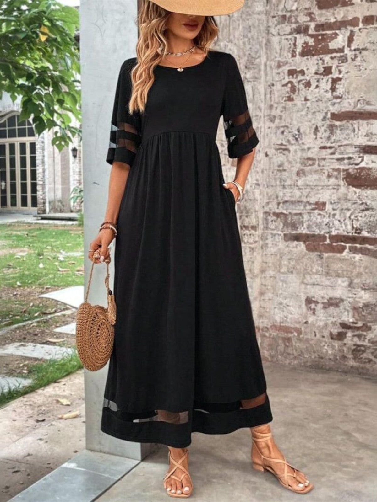 Women's Lightweight Polyester Spandex Dress | Chic Summer Tummy Flattering Coverage 0
