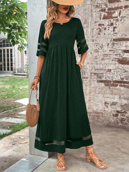 Women's Lightweight Polyester Spandex Dress | Chic Summer Tummy Flattering Coverage 2