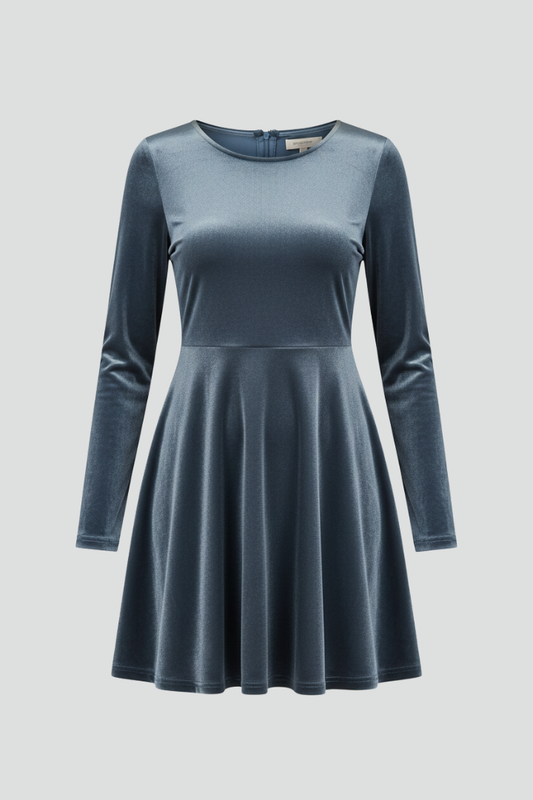 Women's Textured Mini Dress | Elegant Long Sleeve Casual & Formal Dress 1